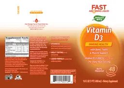 Label for Vitamin D3 1,000 IU (25 mcg) Berry Flavored