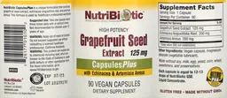 Label for Grapefruit Seed Extract 125 mg