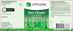 Label for Zinc Citrate 95.8 mg