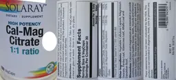 Label for Cal-Mag Citrate