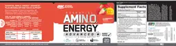 Label for Essential AMIN.O. Energy Advanced+ Strawberry Mango