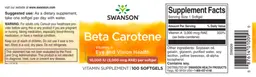 Label for Beta Carotene 10,000 IU (3,000 mcg RAE)