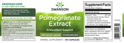 Label for Pomegranate Extract 250 mg