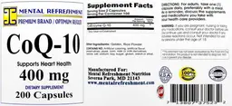 Label for CoQ-10 400 mg