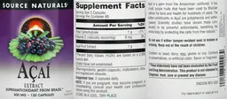 Label for Acai Extract 500 mg
