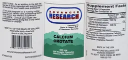Label for Calcium Orotate 500 mg