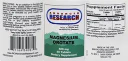 Label for Magnesium Orotate 500 mg