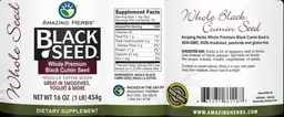 Label for Black Seed Whole Premium Black Cumin Seed