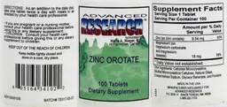 Label for Zinc Orotate