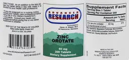 Label for Zinc Orotate 60 mg