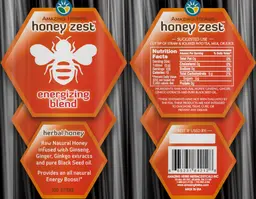 Label for HoneyZest Energizing Blend