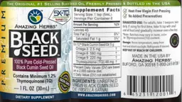 Label for Premium Black Seed