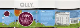 Label for Lil'Ollys Kids' Multi + Probiotic Yum Berry Punch