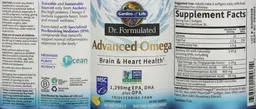 Label for Advanced Omega Lemon Flavor