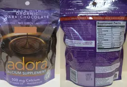 Label for Adora Calcium Supplement 500 mg Cocoa