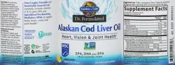 Label for Alaskan Cod Liver Oil Lemon Flavor
