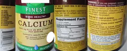 Label for Calcium 1200 mg plus 25 mcg Vitamin D3
