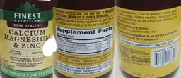 Label for Calcium Magnesium & Zinc