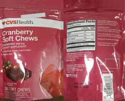 Label for Cranberry Soft Chews