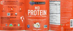 Label for MD Protein Plant & Sustainable Salmon Creamy Vanilla Flavor