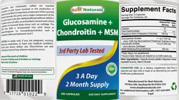 Label for Glucosamine + Chondroitin + MSM