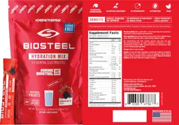 Label for BioSteel Hydration Mix Mixed Berry Flavor