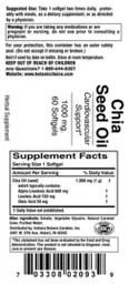 Label for Chia Seed Oil 1000 mg