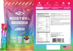 Label for BioSteel Hydration Mix Rainbow Twist Flavor