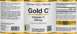 Label for Gold C Vitamin C 500 mg