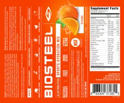 Label for BioSteel Sports Hydration Mix Orange