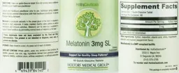 Label for Melatonin 3 mg SL
