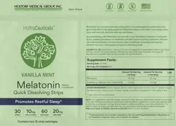 Label for Melatonin Vanilla Mint