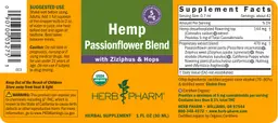 Label for Hemp Passionflower Blend