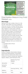 Label for Melatonin 5 mg Timed Release