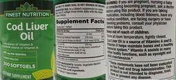 Label for Cod Liver Oil 415 mg