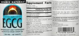 Label for EGCG 350 mg