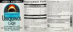 Label for Ubiquinol CoQH 100 mg