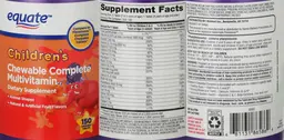 Label for Children's Chewable Complete Multivitamin