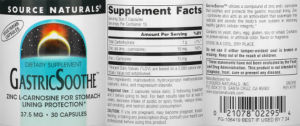 Label for GastricSoothe