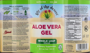 Aloe Vera Gel Whole Leaf Filtered