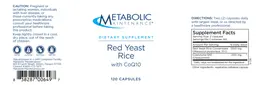 Label for Red Yeast Rice with CoQ10
