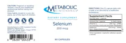 Label for Selenium 200 mcg