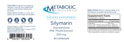 Label for Silymarin 300 mg