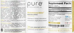 Label for Glutathione Gold 300 mg