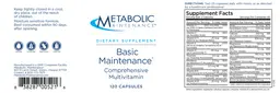Label for Basic Maintenance
