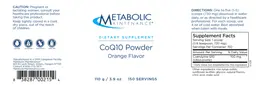 Label for CoQ10 Powder Orange Flavor