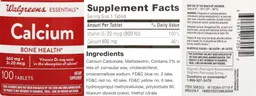 Label for Calcium 600 mg + D3 20 mcg