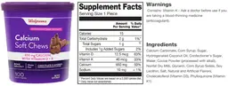 Label for Calcium Soft Chews Chocolate Flavored