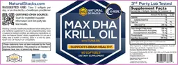 Label for Max DHA Krill Oil