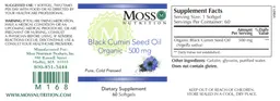Label for Black Cumin Seed Oil Organic - 500 mg